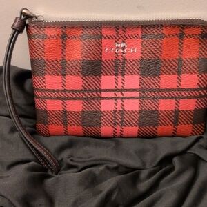 Coach pink, Red and Black Checkered Wristlet- No Call-outs